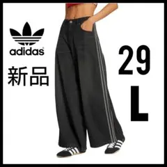 新品★ジーンズ★デニムadileniumパンツ★ワイドレッグパンツ★男女★黒29
