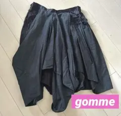 gomme 異素材　変形　ミニスカート　アシンメトリー　黒のサムネイル