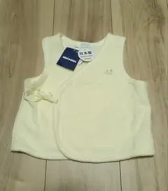 【新品】ミキハウス ベビーベスト 50-70cm 無撚糸 イエロー 新生児