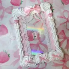 ハート ピンクリボン 硬質ケースデコ ホイップデコ B7