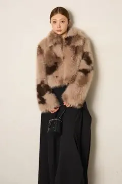 MIXファーショート丈ブルゾンコート MIXカラーファーブルゾン ESICA