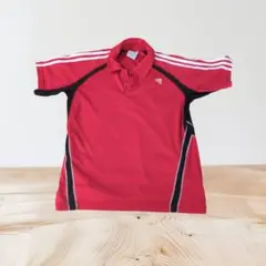 adidas アディダス ポロシャツ 半袖 スポーツウェア メンズ L レッド