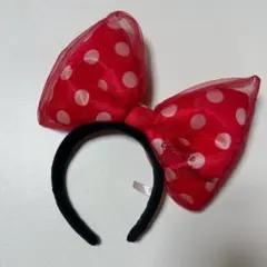 ディズニー カチューシャ デカリボン 赤 ミニー