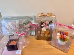 プリザーブドフラワーアレンジメントドライフラワー4点セットプレゼントお祝いに