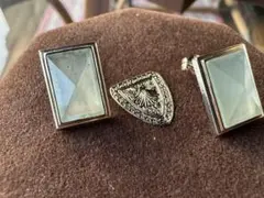 agete silver × K10 アクアマリンピアス