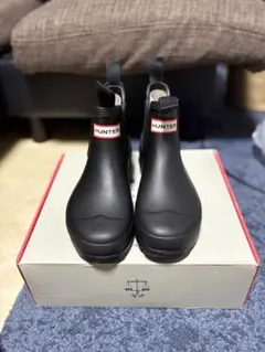 ⭐︎極美品⭐︎HUNTER ブラック ショートレインブーツ⭐︎ＵＫ７⭐︎26cm⭐︎ HUNTER（ハンター） 長靴 レインブーツ HUNTER ORIGINAL PLAY BOOT