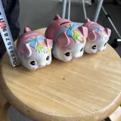 豚の貯金箱 3個セット 陶器製