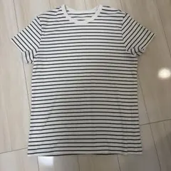 試着のみ　UNIQLO ユニクロ　ソフトリブボーダークルーTシャツのサムネイル