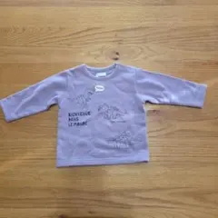 BeBe　恐竜プリント 薄紫色トレーナー(70cm)