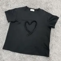 BayBee Fringe Heart T-shirt 黒 ハート　Tシャツ