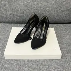 レディース ドレス フォーマル パンプス ハイヒール ブラック 黒 22.5