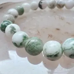 【未使用】 美品 天然石 モスアゲート ブレスレット 8mm