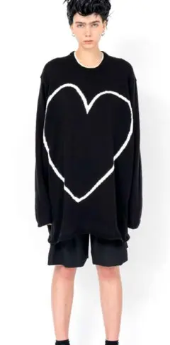 black comme des garcons ハート ニット - メルカリ