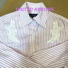 UNITED ARROWS ストライプとレースのシャツ　38 日本製のサムネイル