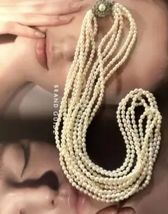 ビンテージ　淡水パール　シルバー　ネックレス　5連　淡水真珠