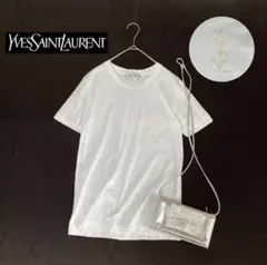 イヴ・サンローラン YSLロゴカットソー M ホワイト Tシャツ イタリア製のサムネイル