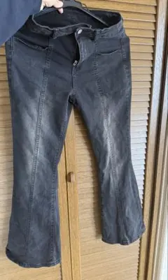 ブラックフレアパンツ ハイウエスト