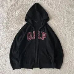 ギャップ 10s フリース ジップアップ パーカー M 黒
