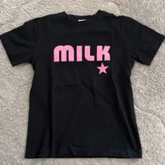 MILK ロゴ プリント 半袖 Tシャツ ブラックのサムネイル