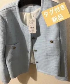 新品未使用 TITTY&CO ツイードジャケット ブルー
