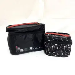 【美品】agnis b. アニエス・ベー ポーチ ブラック 大小2点セット