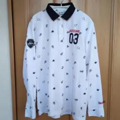 アディダス モノグラム　長袖ポロシャツ　総柄　メンズ　ゴルフウェア