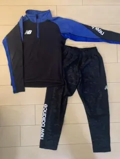 new balance ジャージ上下セット 黒/青
