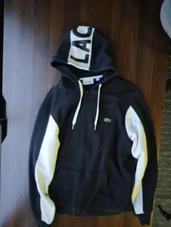 Lacoste フルジッパー パーカー ブラック/ホワイト