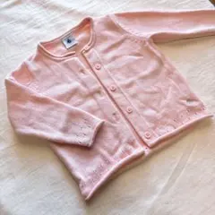 プチバトー　ピンク カーディガン 12ヶ月