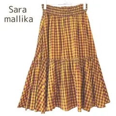 サラマリカ Saramallikaギンガムチェックスカート ティアード フレア
