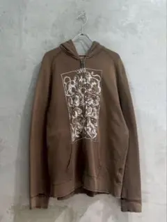 00sラルフローレン ジップパーカー　希少タグ　ブラウン ジップフーディ　y2k