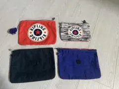 キプリング　ポーチセット 黒 赤 紫 白黒