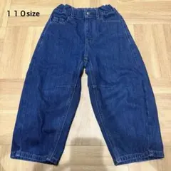 상태좋음 gu バレルレッグジーンズ 110 キッズ デニムパンツ ジーユー