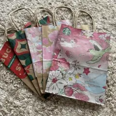 スタバ 紙袋 さくら ショップ袋 5枚セット スターバックス リメイク