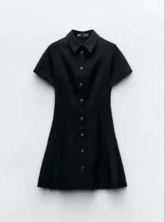 最終値下げ　ZARA ザラ　襟付きプリーツミニワンピース S