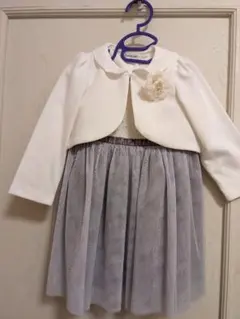 フォーマル　ドレス　パープル　ボレロ　白　女の子　女児　95 かわいい　フリル