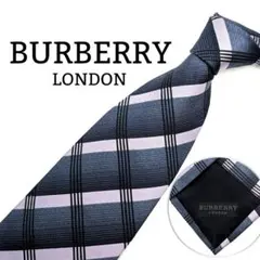 BURBERRY チェック柄 ネクタイ シルク ラメ