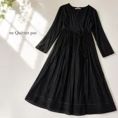ne Quittez pas カシュクール ロングワンピース 黒 タッセル Fのサムネイル