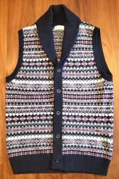 ノルディック柄ニットベスト　Мサイズ