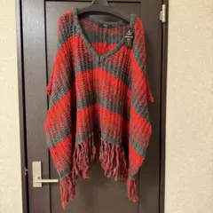 新品 AZUL by moussy 赤 ポンチョ ニット アズール