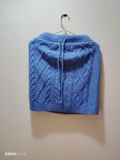 ライトブルー ケーブルニット タイトスカート