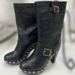 ⭐️JIMMY CHOOスタッズ付き レザー ブーツ ブラック