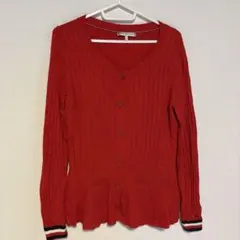 TOMMY HILFIGER リブカーディガン 赤 Mのサムネイル