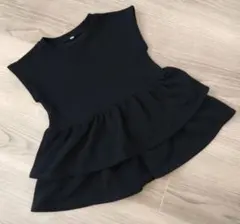 エンボスフリルカットソーペブラムコカキッズ女の子ノースリーブTシャツブランシェスのサムネイル