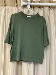 ロペピクニック　オリーブグリーン 半袖ニット