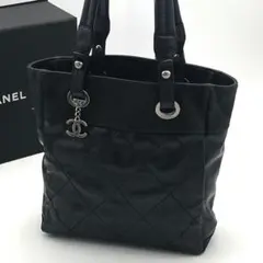 シャネル　CHANEL パリビアリッツPM　ハンドバッグ　トートバッグ　ブラック