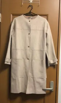 ZARA フェイクスエード　ノーカラーコート