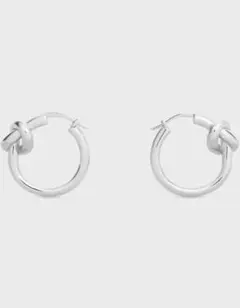 CELINE ノット スモールフープピアス 現行品 エディ期 シルバー