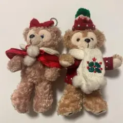 ダッフィー シェリーメイ ぬいぐるみバッジ　2014 クリスマス