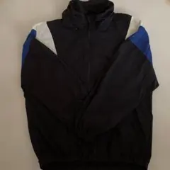 ナイロン ジップアップジャケット 黒 青（GU）